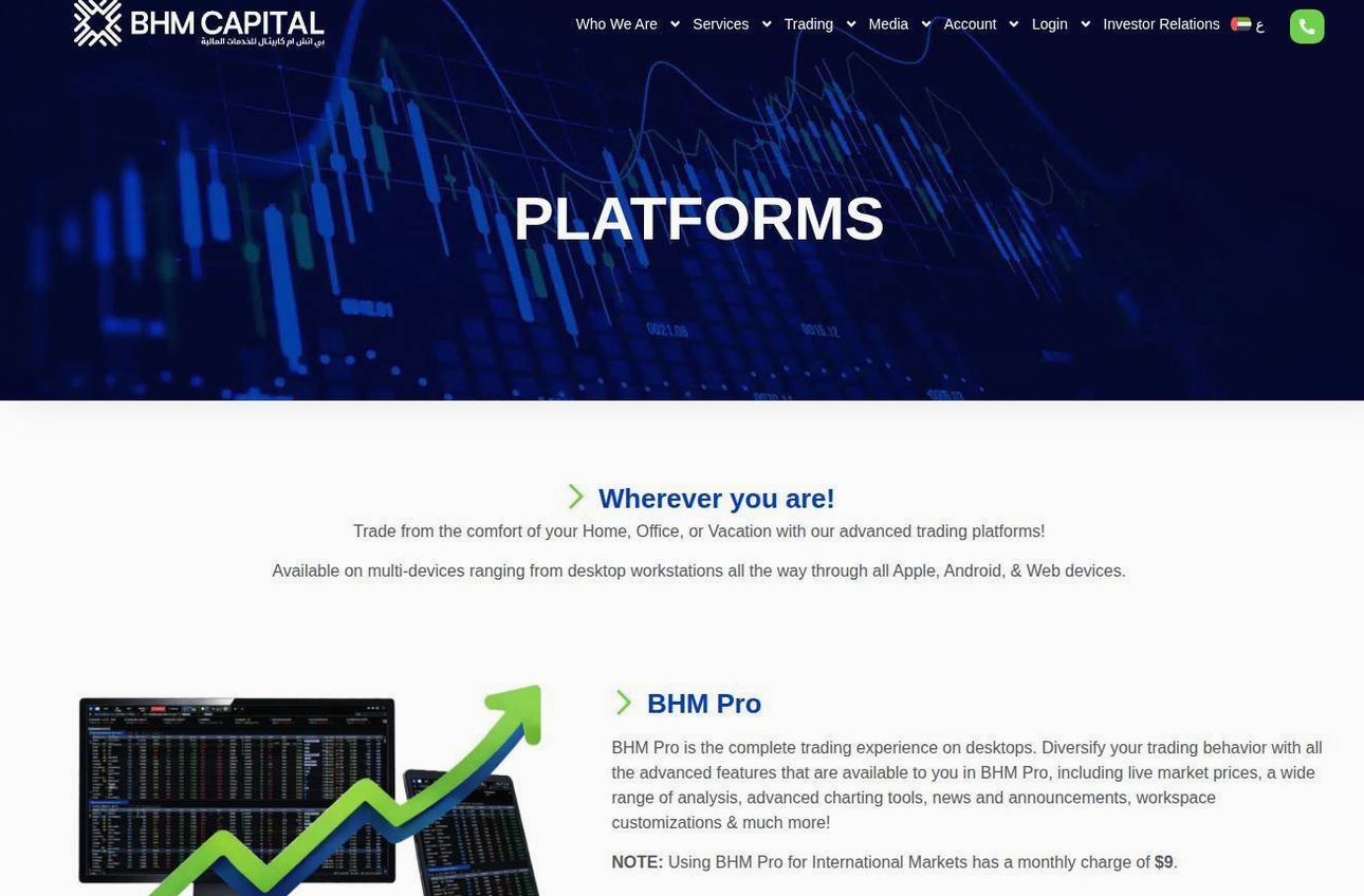 The platform page on the BHM Capital website