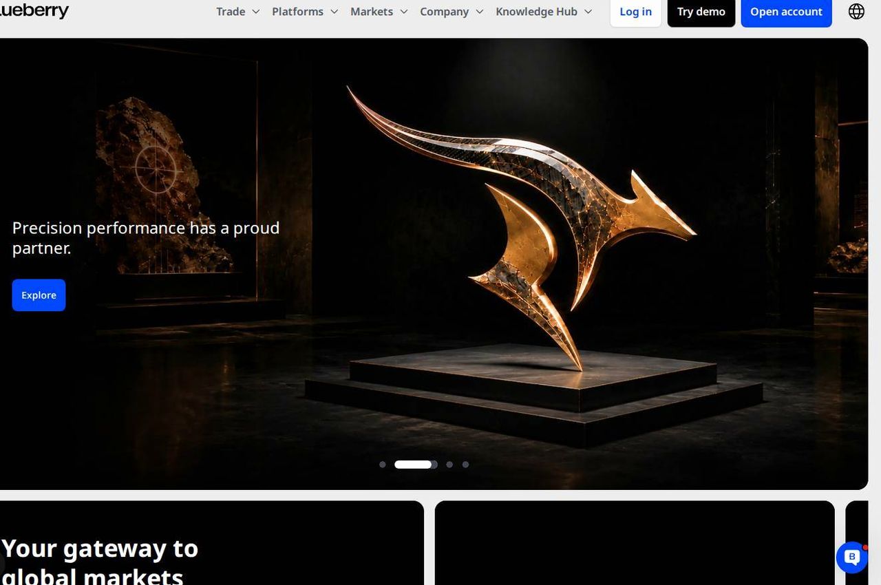 Screenshot of the Blueberry Markets website