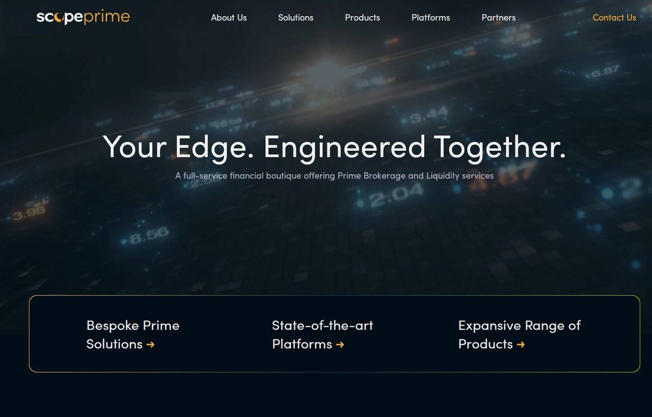 Screenshot of the Scope Markets website