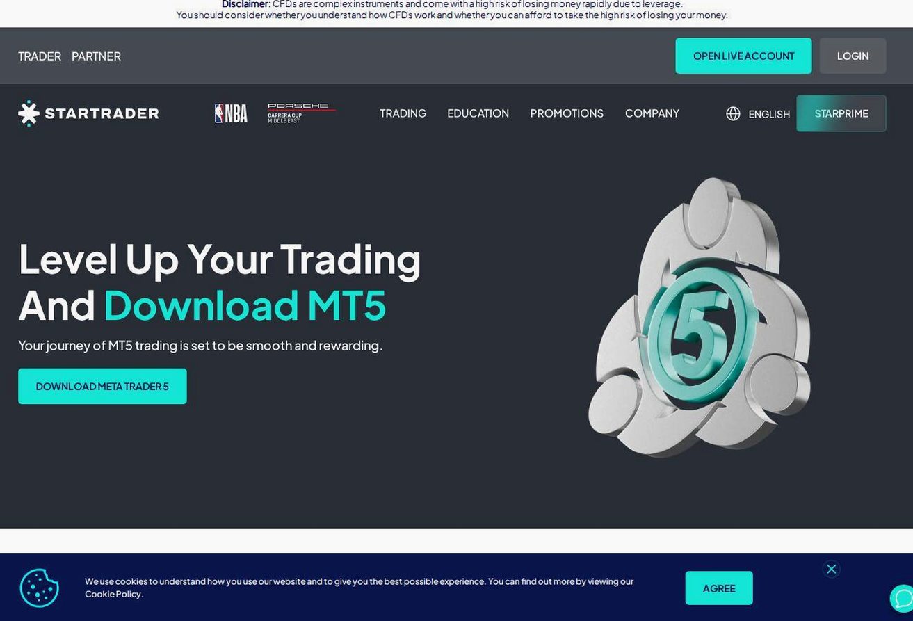 The platform page on the STARTRADER website