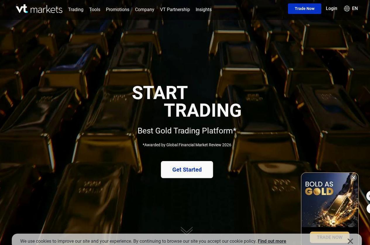 Screenshot of the VT Markets website