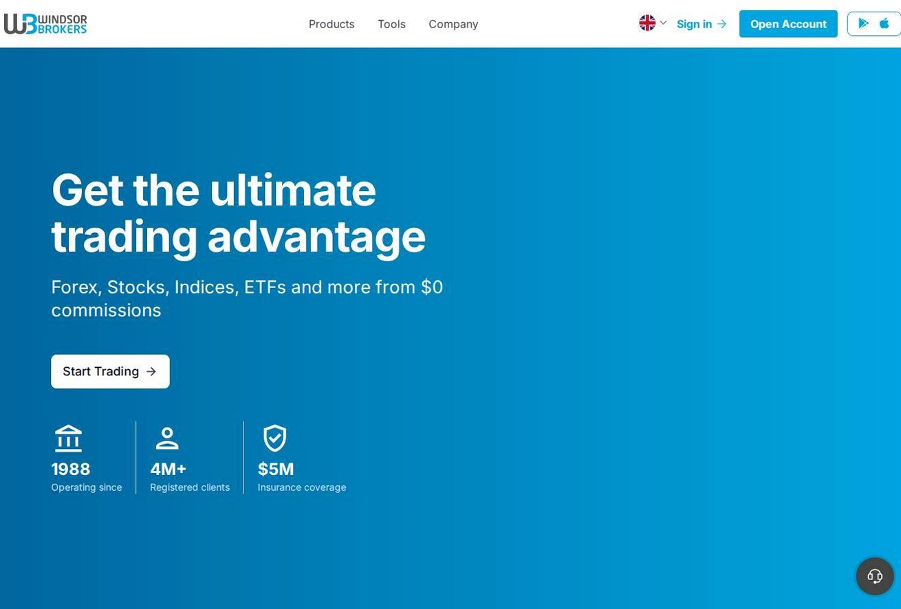 Screenshot of the Windsor Brokers website